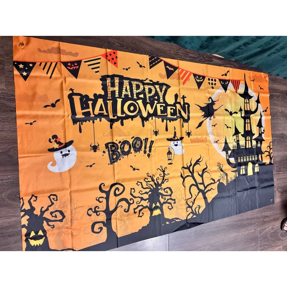 Halloween Backdrop 3.5x6‎ ft Photography Haunted House Ghost Party Decor Sign